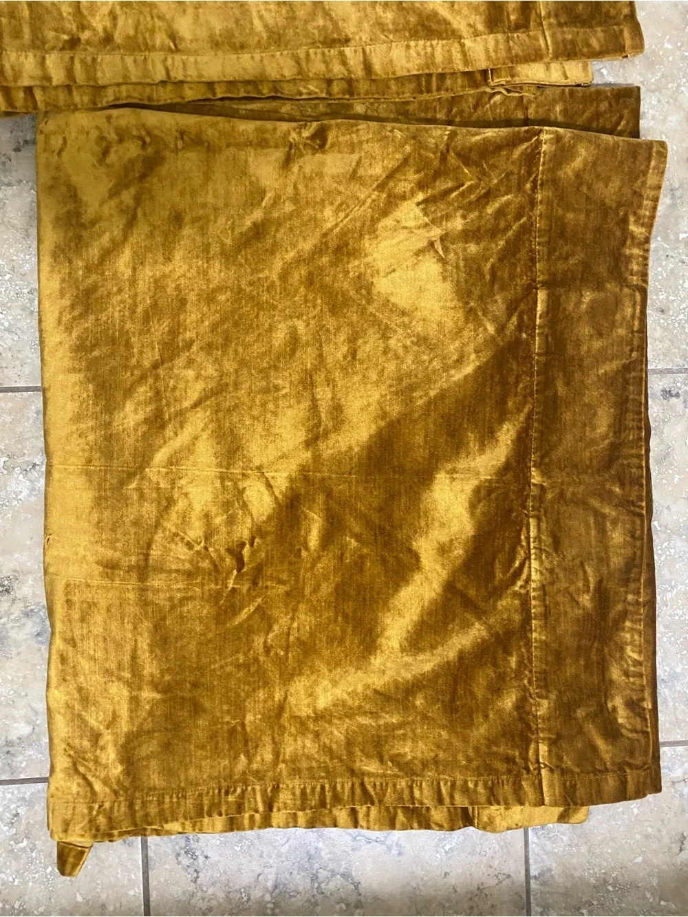West Elm Blackout Golden Oak Velvet Luxurious Plush Rich Curtain Panels 48x84